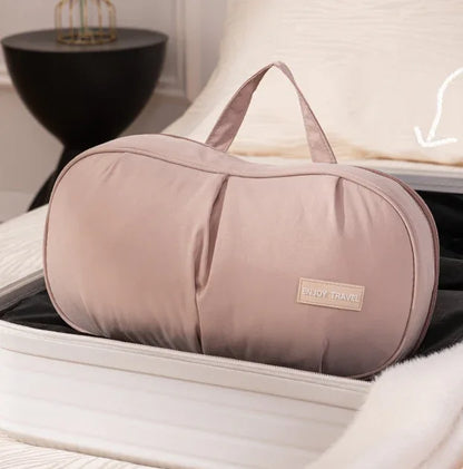 Pink Portable Underwear Travel Organizer Bag - Bra & Lingerie Storage, Anti-Deformation Case for Business Trips - Mekamart Australia