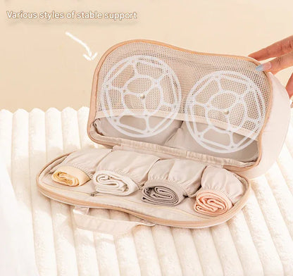 Pink Portable Underwear Travel Organizer Bag - Bra & Lingerie Storage, Anti-Deformation Case for Business Trips - Mekamart Australia
