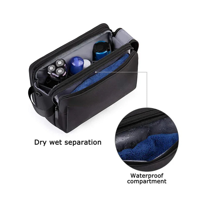 Pink Large Capacity Travel Toiletry Bag - Splash-Proof Organizer for Men's Business Trips & Swimming (24x11.7x16 cm) - Mekamart Australia