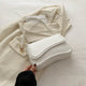 White Minimalist Chic Shoulder Bag - Simple Crossbody Handbag for Women (24.5x6x16.5 cm, 0.3KG) - Mekamart Australia