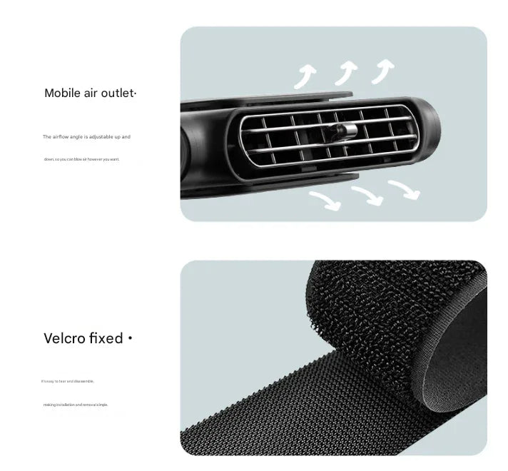 Black Car Seat Headrest Fan - USB Powered Bladeless Rear Seat Fan for Vehicle Cooling (175x75x34mm) - Mekamart Australia