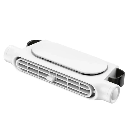 White Car Seat Headrest Fan - USB Powered Bladeless Rear Seat Fan for Vehicle Cooling (175x75x34mm) - Mekamart Australia