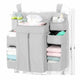 Light Grey Nursery Storage Organizer - Heavy Duty Reinforced Hanging Diaper Caddy for Crib or Wall (58x30x50 cm) - Mekamart Australia