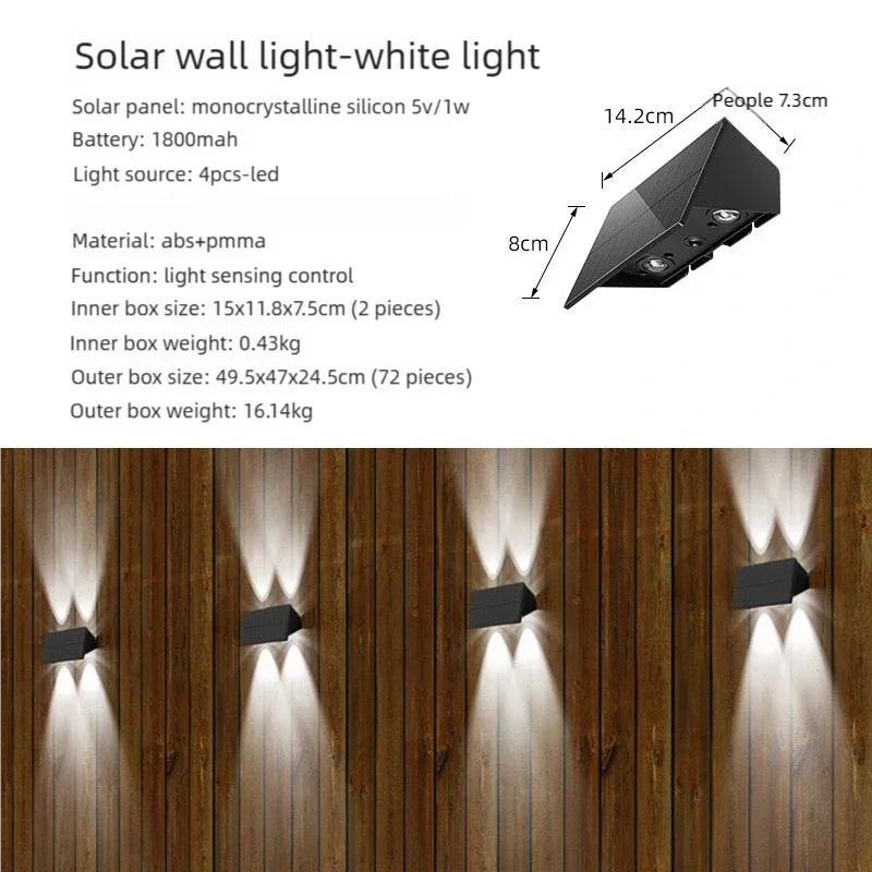 Solar Powered Up and Down Wall Light(white light) - Mekamart Australia
