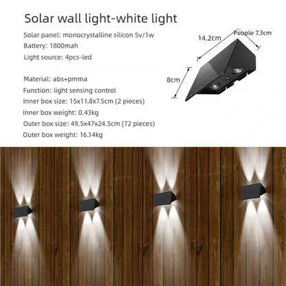 Solar Powered Up and Down Wall Light(white light) - Mekamart Australia