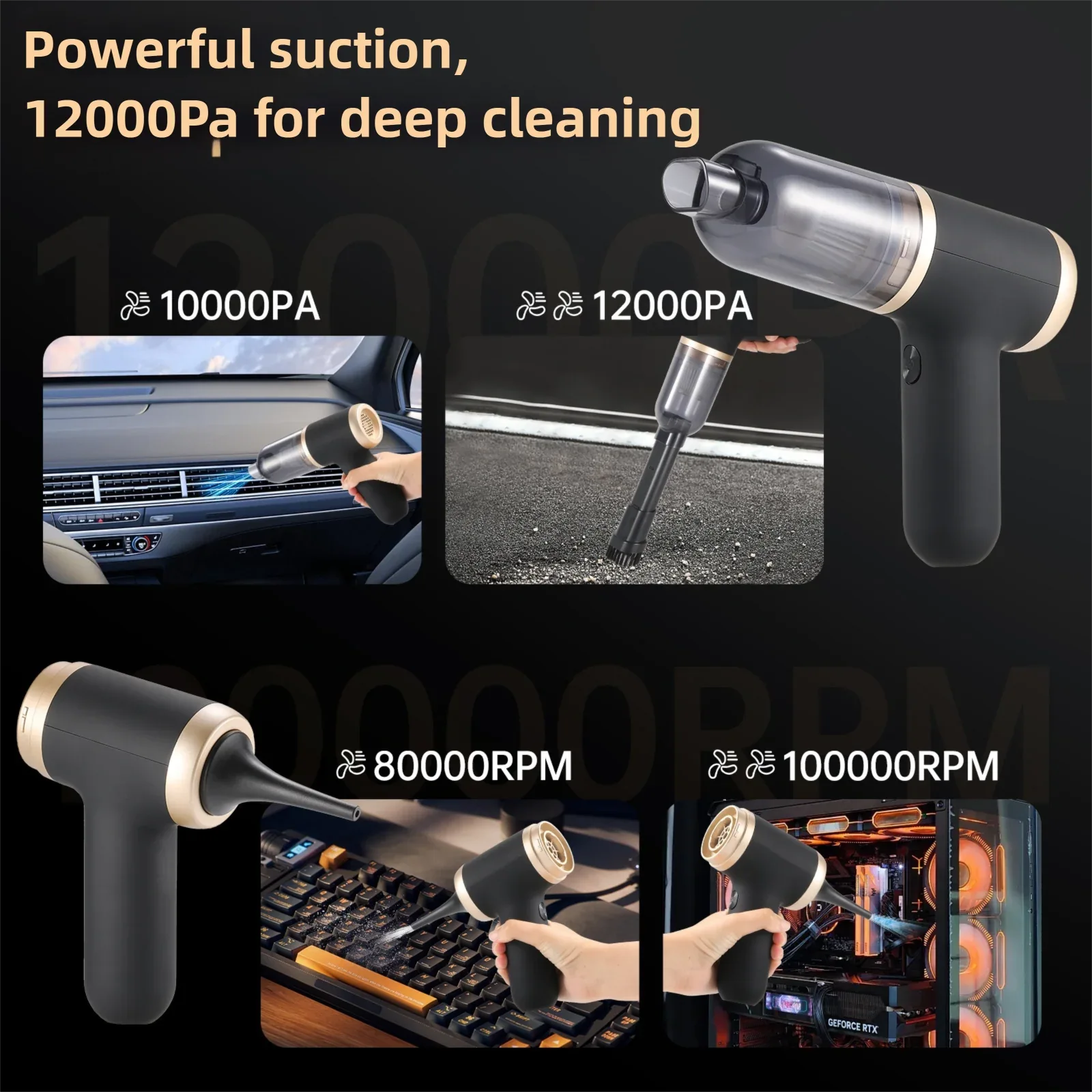 White Portable 2-in-1 Cordless Vacuum Duster Kit with 2 Attachments - Mekamart Australia