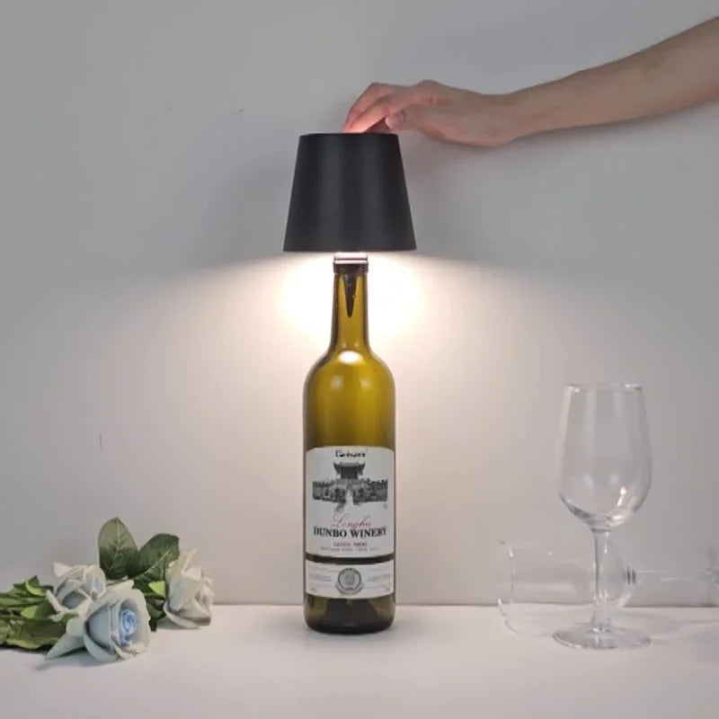 Cream-Coffee Cordless Tri-Color Wine Bottle LED Lamp - Mekamart Australia