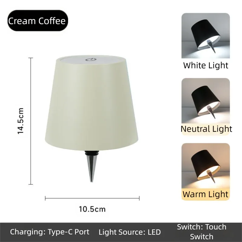 Cream-Coffee Cordless Tri-Color Wine Bottle LED Lamp - Mekamart Australia