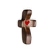 Set of 5 Red Peachwood Heart Cross – Multi-functional Spiritual Symbols for Home and Office, Religious, Ornaments Mini - Mekamart Australia
