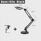 2-in-1 Black LED Magnifier Desk Lamp With Base and Clip - Hands-Free, Dimmable 3-Color Light for Crafts & Workbench - Mekamart Australia