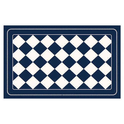 Dark Blue Checkered Design Loofah Texture Shower Mat (40x60cm) - Non-Slip PVC Bathroom Floor Mat, Quick-Draining, Anti-Mould & Massage Pad - Mekamart Australia