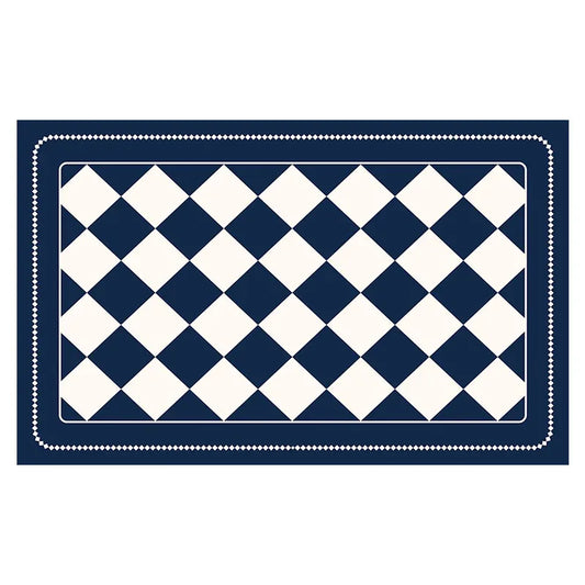 Dark Blue Checkered Design Loofah Texture Shower Mat (40x60cm) - Non-Slip PVC Bathroom Floor Mat, Quick-Draining, Anti-Mould & Massage Pad - Mekamart Australia