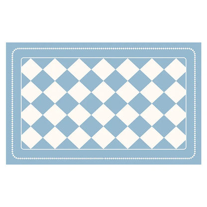 Light Blue Checkered Design Loofah Texture Shower Mat (40x60cm) - Non-Slip PVC Bathroom Floor Mat, Quick-Draining, Anti-Mould & Massage Pad - Mekamart Australia