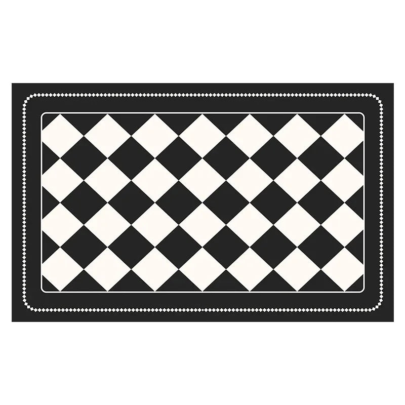 Black Checkered Design Loofah Texture Shower Mat (40x80cm) - Non-Slip PVC Bathroom Floor Mat, Quick-Draining, Anti-Mould & Massage Pad - Mekamart Australia