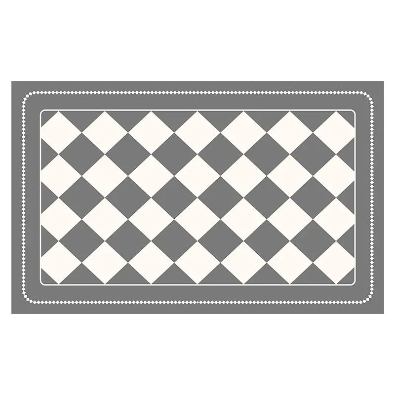 Grey Checkered Design Loofah Texture Shower Mat (44x75cm) - Non-Slip PVC Bathroom Floor Mat, Quick-Draining, Anti-Mould & Massage Pad - Mekamart Australia