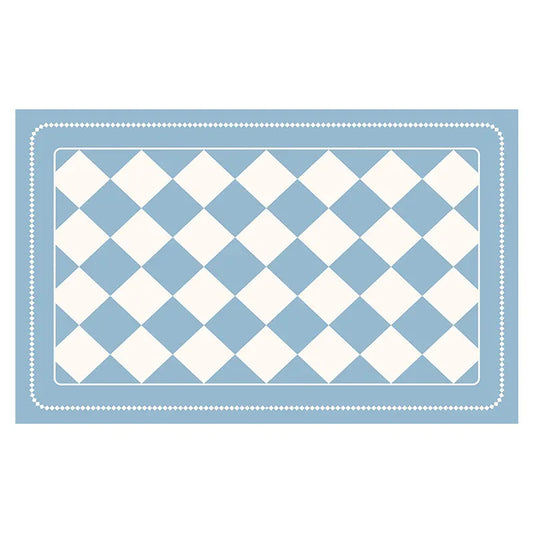 Light Blue Checkered Design Loofah Texture Shower Mat (44x75cm) - Non-Slip PVC Bathroom Floor Mat, Quick-Draining, Anti-Mould & Massage Pad - Mekamart Australia