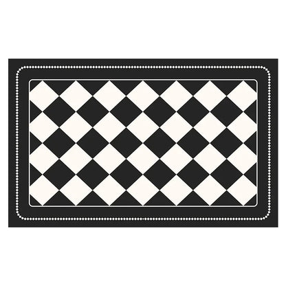 Black Checkered Design Loofah Texture Shower Mat (50x80cm) - Non-Slip PVC Bathroom Floor Mat, Quick-Draining, Anti-Mould & Massage Pad - Mekamart Australia