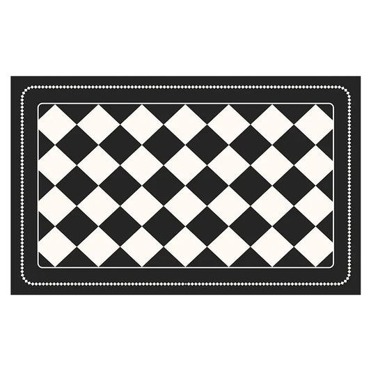Black Checkered Design Loofah Texture Shower Mat (50x80cm) - Non-Slip PVC Bathroom Floor Mat, Quick-Draining, Anti-Mould & Massage Pad - Mekamart Australia