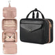 Black Portable Large Hanging Womens' Luxury PU Leather Cosmetic Bag - Waterproof Travel Toiletry Organizer , Easy Visibility & Durable - Mekamart Australia