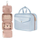Blue Portable Large Hanging Womens' Luxury PU Leather Cosmetic Bag - Waterproof Travel Toiletry Organizer , Easy Visibility & Durable - Mekamart Australia