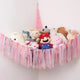 Pink Corner Plush Toy Organizer (100x100x150cm) with Ribbon Accent & Installation Kit - Handwoven Cotton Mesh Toy Storage Hammock - Mekamart Australia