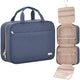 Dark Blue Large Capacity Hanging Toiletry Bag for Women(30.5 x 22.5 x 12 cm) - Checked Pattern Waterproof Cosmetic Organizer, Dry/Wet Separation & Multi-Compartment - Mekamart Australia