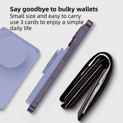 2-Pack 2-in-1 Dark Blue Magnetic Card Wallet Integrated Pop Airbag Stand(9.5x6x0.8 CM) - Including Magnetic Ring, for MagSafe Compatible iPhone 14/13/12 Series & Standard Phone Cases