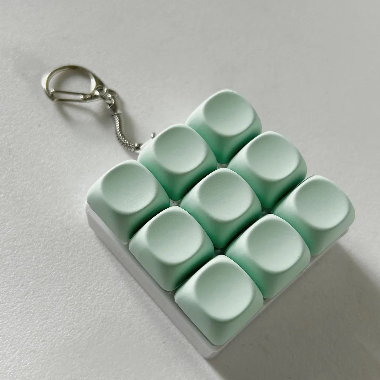 2-Pack Green Mechanical 9-Keyboard Fingertip Toy Keychain - Key Pressure Relief, PVC Fingertip Toy - Mekamart Australia