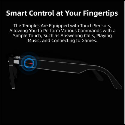Black Comfortable AI Smart Anti-Blue Light Half-Rimmed Glasses - Lightweight, Stereo Audio, Clear Noise Reduction, All-Day Wear