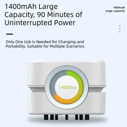White Portable Handheld Cordless Mini Desktop Vacuum Cleaner - Powerful 10KPA Suction, Efficient Dust & Debris Collection for Home, Office, and Student Use - Mekamart Australia