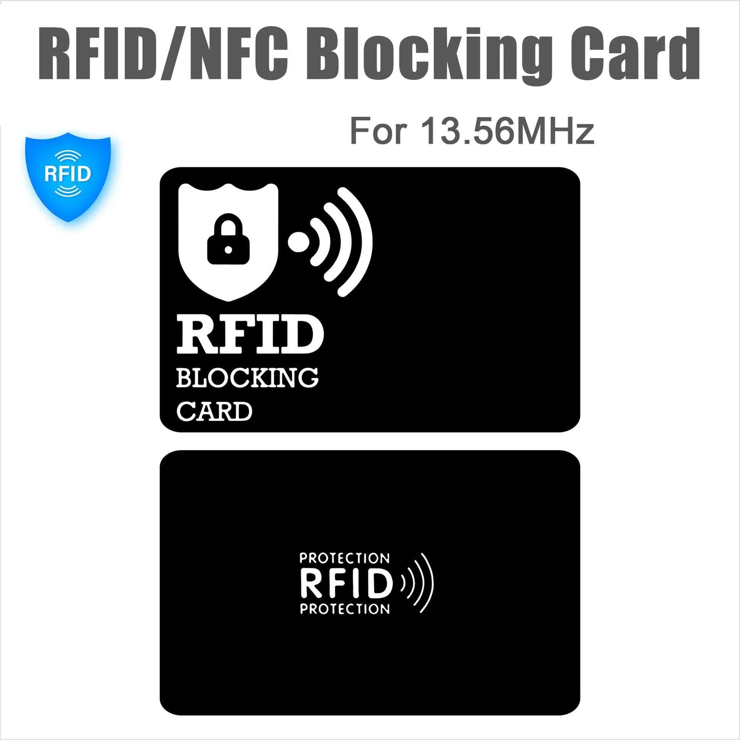 Black White Style RFID & NFC Blocking Card Set (5 Pack) - Contactless NFC ID / Credit Card Protection, Anti-Skimming Shield for Wallet