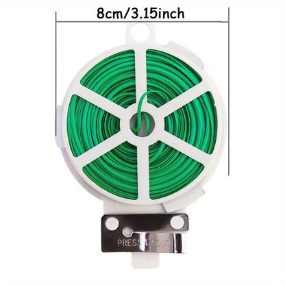 4-Rolls 100M Multifunctional Plastic Steel Twist Tie with Cutter - Sturdy Reusable Plant Support & Climbing Vine Tie - Mekamart Australia