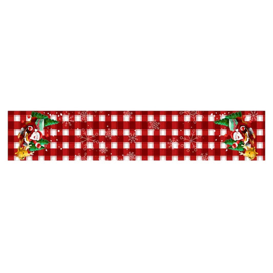 Style-5 New Year & Christmas Table Runner(33 x 180 CM) - Festive Linen Tablecloth, Digital Print Christmas Decor - Mekamart Australia