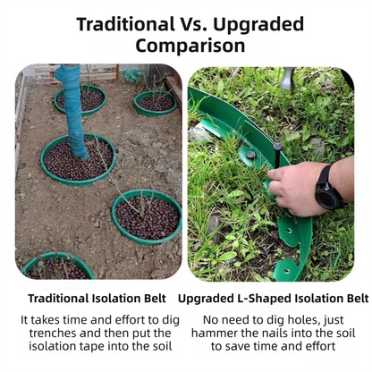Black L-Shape PE Landscape Edging Roll Kit (5CM Height x 10M Long) - Anti-Root Lawn & Garden Divider with 30 Ground Stakes - Mekamart Australia