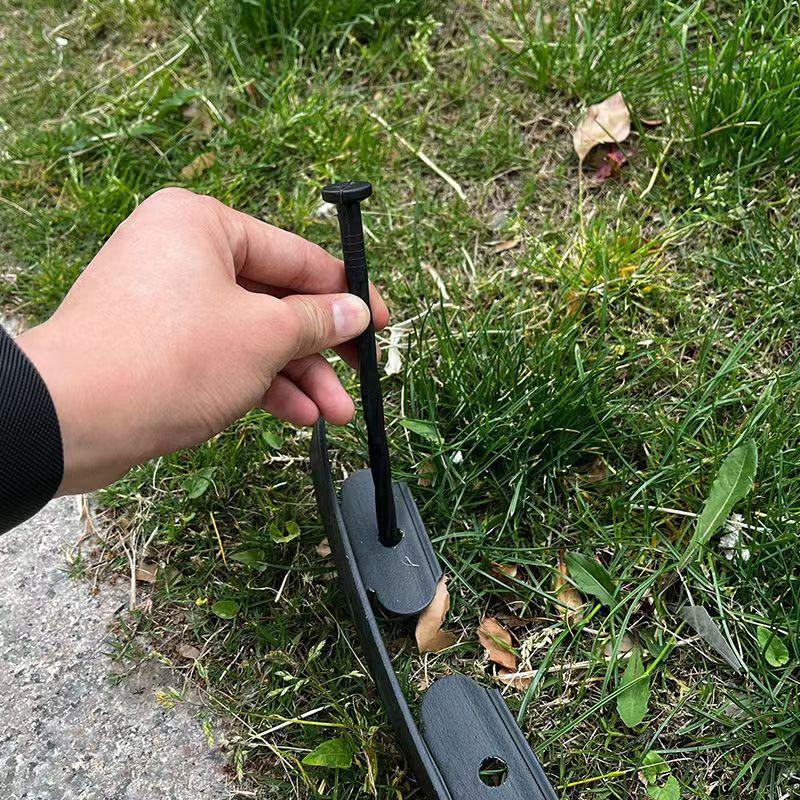 Black L-Shape PE Landscape Edging Roll Kit (10CM Height x 10M Long) - Anti-Root Lawn & Garden Divider with 30 Ground Stakes - Mekamart Australia