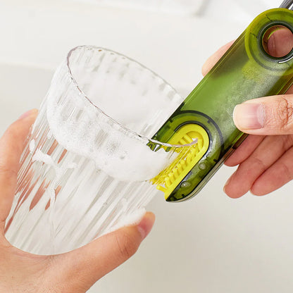2-Packs 3-in-1 Green Portable & Compact U-Shape Deeply-Cleaning Brush - Multi-Functional Gap Scrubber for Lids, Mugs, and Baby Bottles - Mekamart Australia