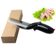 2-in-1 Ingenious Cutter Food Chopper & Scissor for Kitchen Versatile Use - 420 Stainless Steel Blade & Cutting Board Base, with Safety Lock - Mekamart Australia