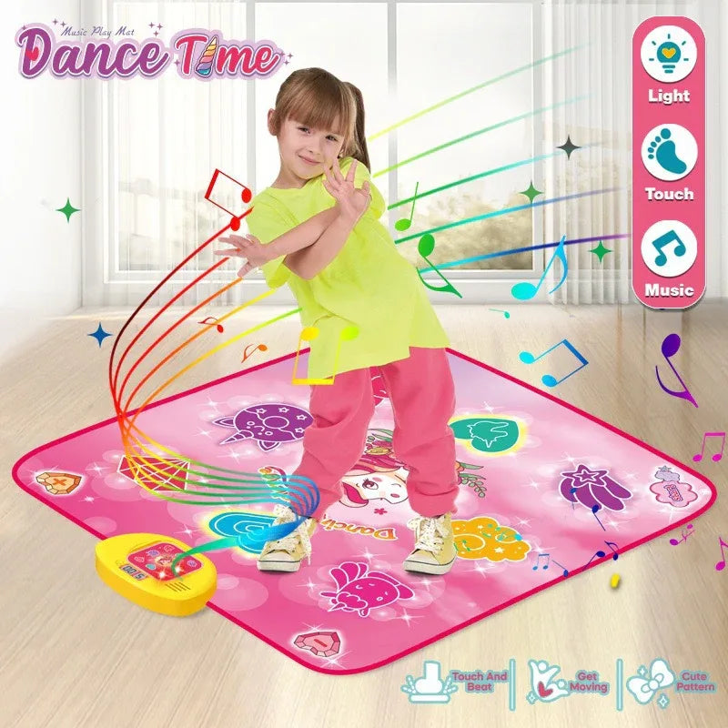 2-Pack Kids Multifunctional Electronic Dance Mat - Undersea World & Space Theme Play Mat with Sound Recognition for Early Education and Physical Exercise - Mekamart Australia
