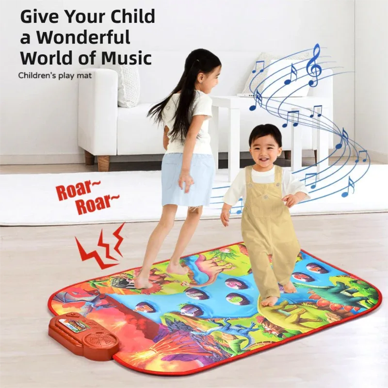 2-Pack Kids Multifunctional Electronic Dance Mat - Undersea World & Space Theme Play Mat with Sound Recognition for Early Education and Physical Exercise - Mekamart Australia