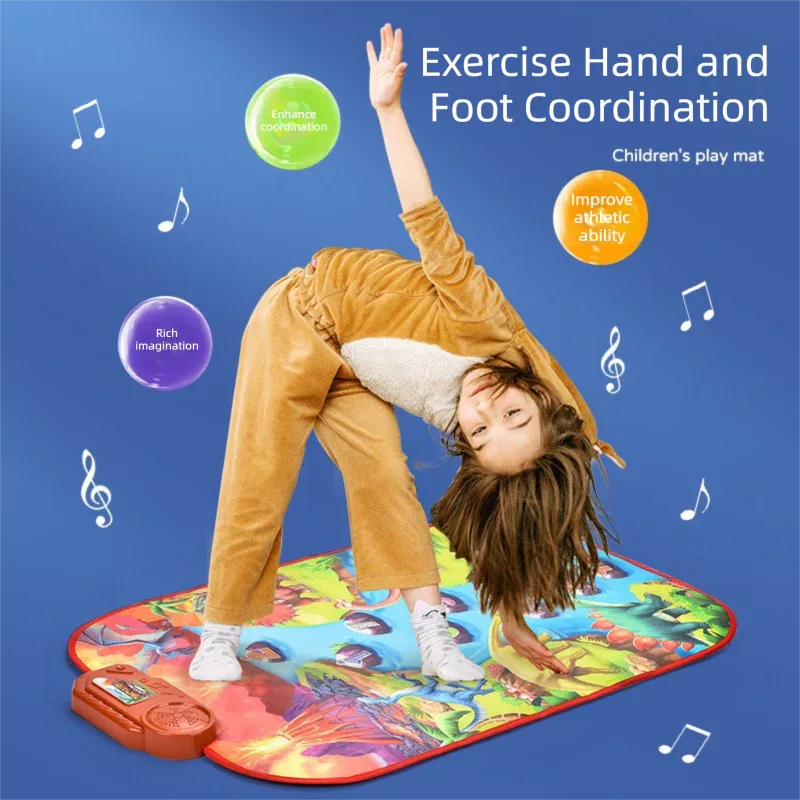 2-Pack Kids Multifunctional Electronic Dance Mat - Undersea World & Space Theme Play Mat with Sound Recognition for Early Education and Physical Exercise - Mekamart Australia
