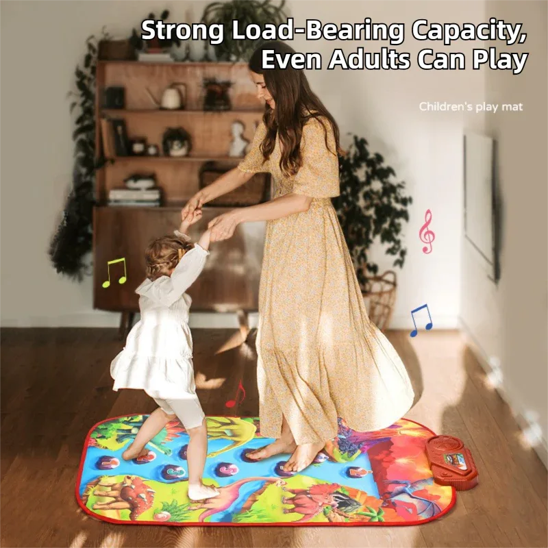 2-Pack Kids Multifunctional Electronic Dance Mat - Undersea World & Space Theme Play Mat with Sound Recognition for Early Education and Physical Exercise - Mekamart Australia