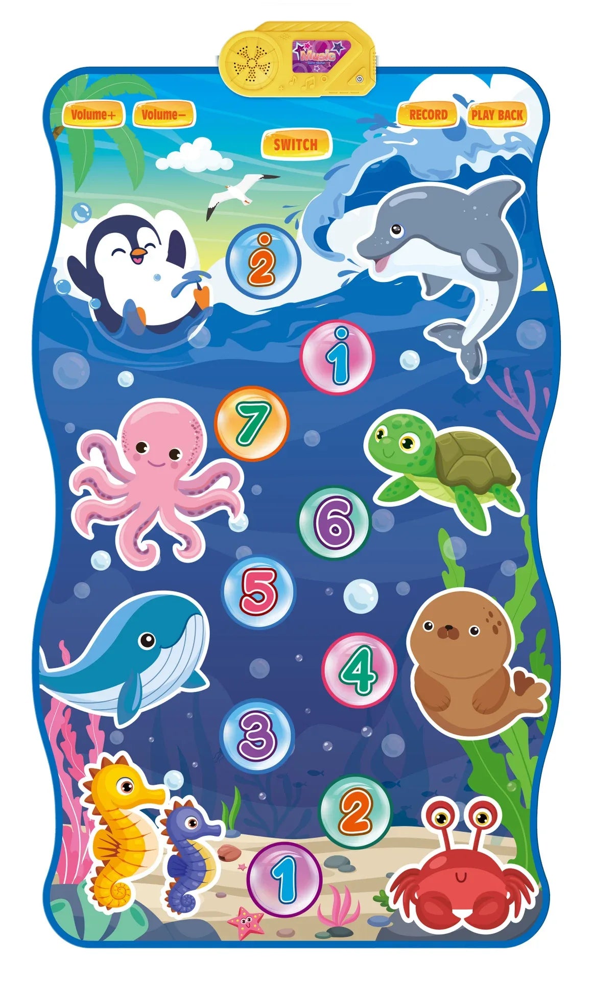 2-Pack Kids Multifunctional Electronic Dance Mat - Undersea World & Space Theme Play Mat with Sound Recognition for Early Education and Physical Exercise - Mekamart Australia
