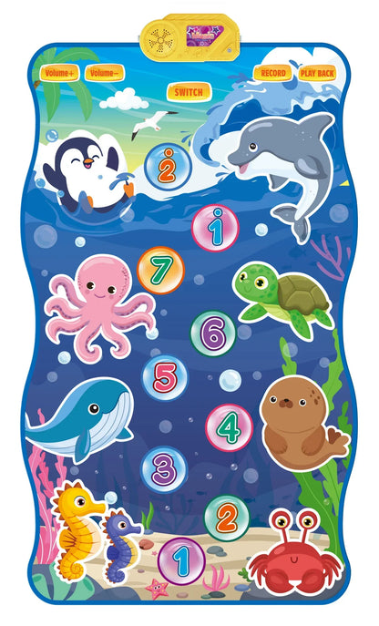 2-Pack Kids Multifunctional Electronic Dance Mat - Undersea World & Space Theme Play Mat with Sound Recognition for Early Education and Physical Exercise - Mekamart Australia