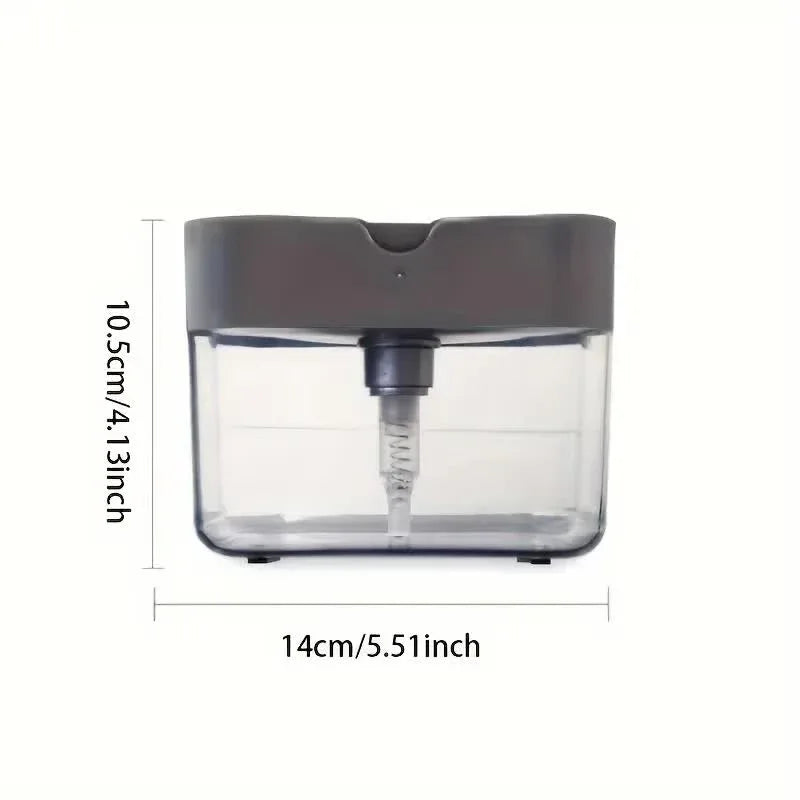 2-Pack Black Kitchen Press-Type Dish Soap Dispenser & Sponge Caddy - 2-in-1 Automatic Liquid Pump for Dish Scrubbers & Scouring Pads - Mekamart Australia