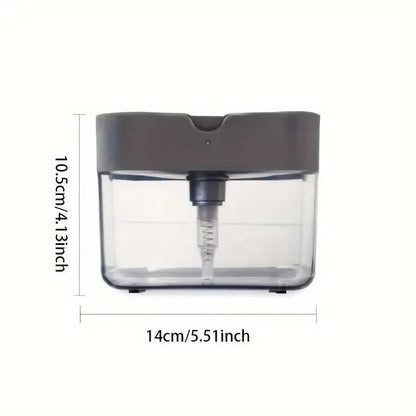 2-Pack White Kitchen Press-Type Dish Soap Dispenser & Sponge Caddy - 2-in-1 Automatic Liquid Pump for Dish Scrubbers & Scouring Pads - Mekamart Australia
