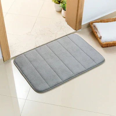 Grey Ultra-Absorbent Non-Slip Thickened Bath Mat(1.8x40x120CM) - Luxurious Durable Soft Floor Rug with Rubber Backing, Hand & Machine Washable Doormat for Bathroom & Entry - Mekamart Australia