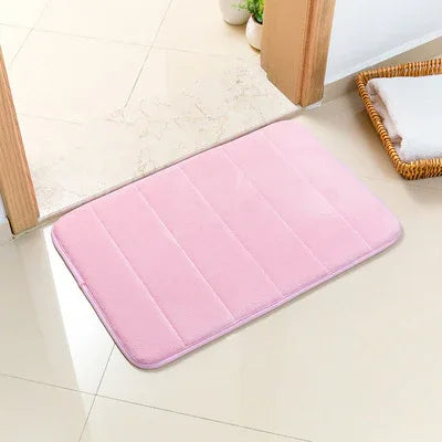 Pink Ultra-Absorbent Non-Slip Thickened Bath Mat(1.8x50x80CM) - Luxurious Durable Soft Floor Rug with Rubber Backing, Hand & Machine Washable Doormat for Bathroom & Entry - Mekamart Australia