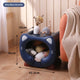 Blue Cute Cat-Themed Stackable Storage Bin - Multi-purpose Pet Bed & Toy Organizer - Mekamart Australia