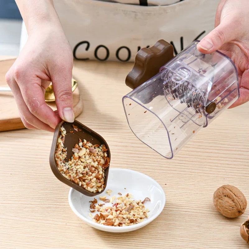 Coffee color Manual Nut & Chocolate Grinder - Effortless Peanut Walnut Chopper - Easy Clean Kitchen Tool - Mekamart Australia