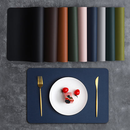 2-PCS Dark brown and ivory white PVC Double-Sided Lychee Texture Table Mat - Waterproof, Heat-Resistant & Easy to Clean for Home and Hotel Use